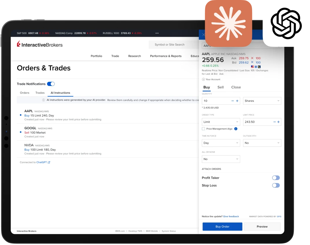 Example of IBKR AI Integration within Client Portal