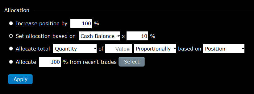 Allocation Order Tool Screenshot